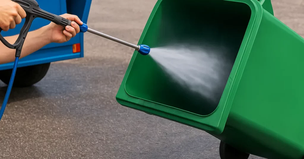 Nettoyage de poubelles et de bacs à déchets